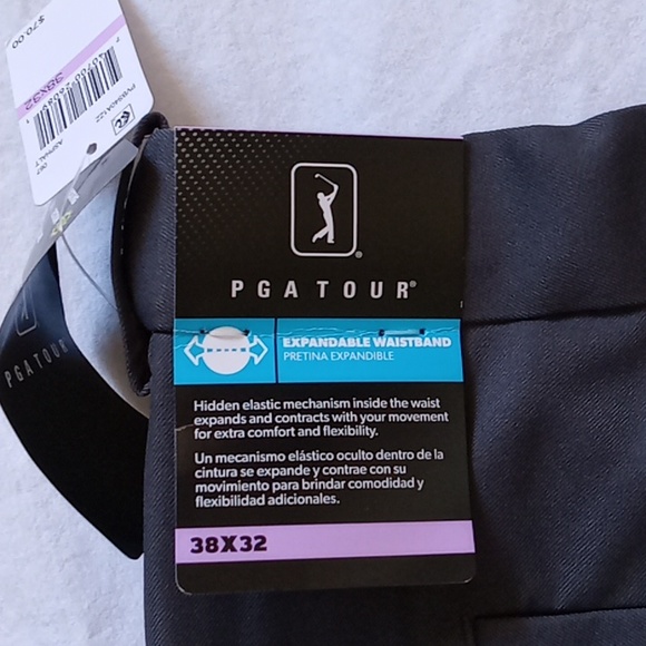 PGA TOUR Asphalt Men's Golf Pants Flat Front Gray Size 38×32 - Picture 4 of 11